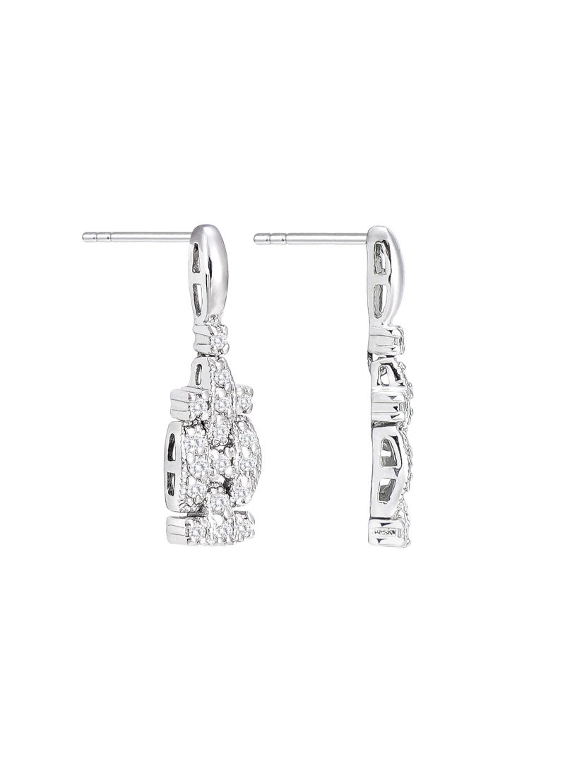 AWNL Pure Elegance Women's Earrings - Eardrop with CZ Diamond and Sterling Silver, Middle East Exclusive Collection - Image 4