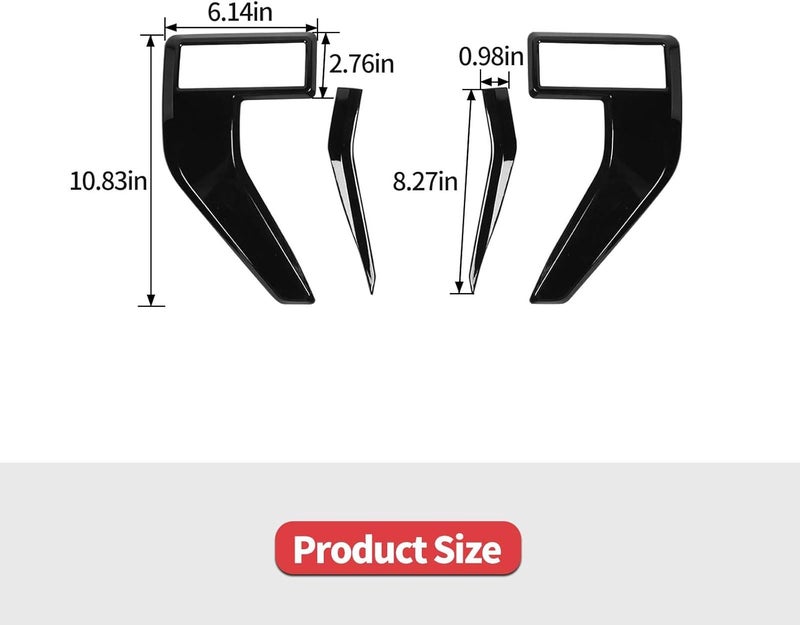 Jimen Fit for Ford F150 2021-2024, 4PCS Fender Side Vent Badge Emblem Cover Trim (Black) - Image 3