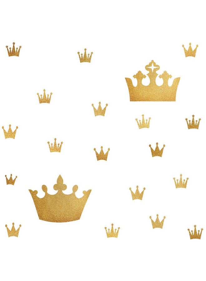 إيزما ملصقات حائط على شكل تاج للفتيات وغرفة نوم الأطفال وملصقات جدارية على شكل تاج الأميرة وملصقات حائط على شكل تاج في الحائط قابلة للإزالة وقشرها والصقها من الفينيل المعدني - Image 1