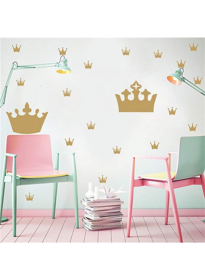 إيزما ملصقات حائط على شكل تاج للفتيات وغرفة نوم الأطفال وملصقات جدارية على شكل تاج الأميرة وملصقات حائط على شكل تاج في الحائط قابلة للإزالة وقشرها والصقها من الفينيل المعدني - Image 2