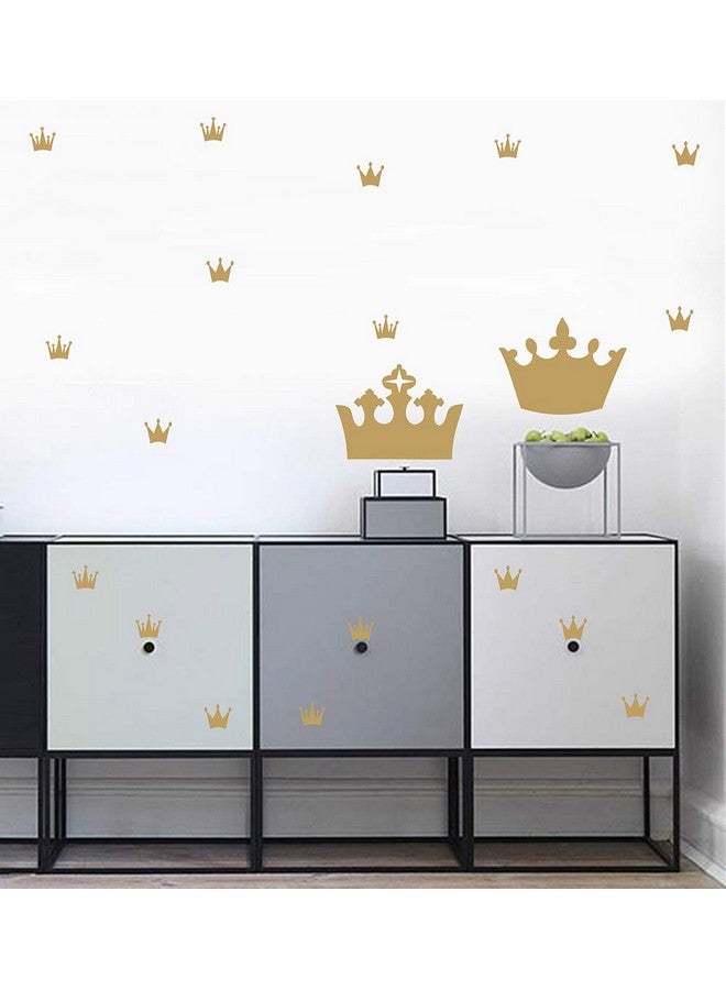 إيزما ملصقات حائط على شكل تاج للفتيات وغرفة نوم الأطفال وملصقات جدارية على شكل تاج الأميرة وملصقات حائط على شكل تاج في الحائط قابلة للإزالة وقشرها والصقها من الفينيل المعدني - Image 5