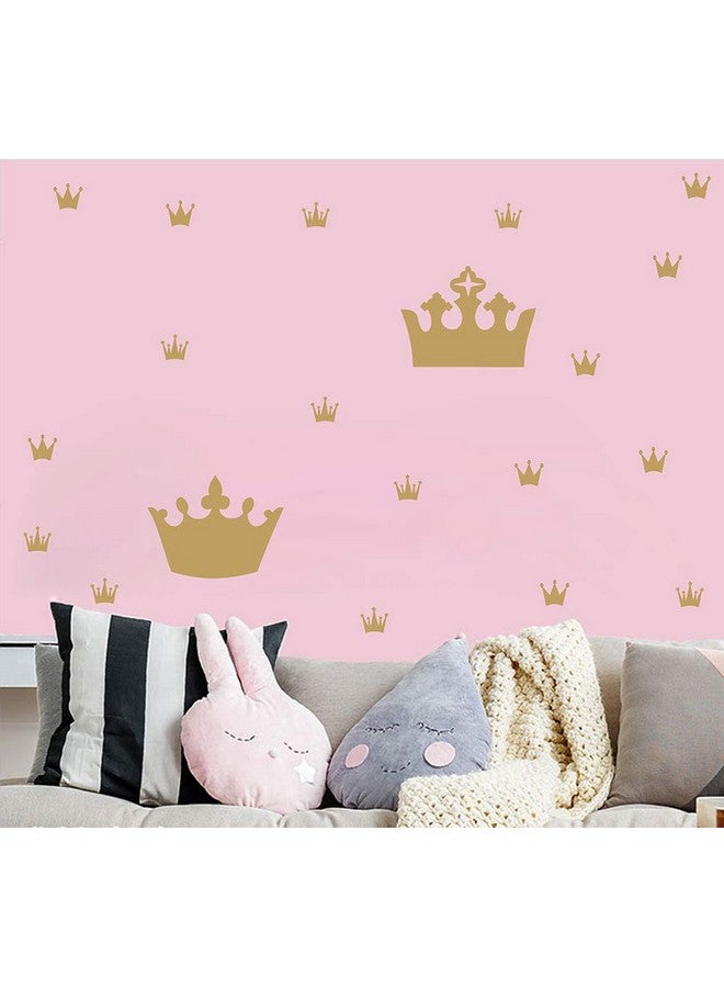 إيزما ملصقات حائط على شكل تاج للفتيات وغرفة نوم الأطفال وملصقات جدارية على شكل تاج الأميرة وملصقات حائط على شكل تاج في الحائط قابلة للإزالة وقشرها والصقها من الفينيل المعدني - Image 3
