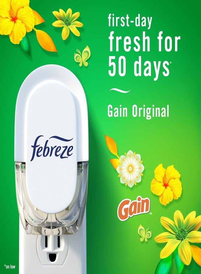febreze معطر هواء فيبريز لمكافحة الروائح، رائحة نسيم القمر من غين، غين الأصلية، 0.87 أونصة سائلة. زيوت تعبئة، 4 تعبئات (2 من كل نوع) - Image 3