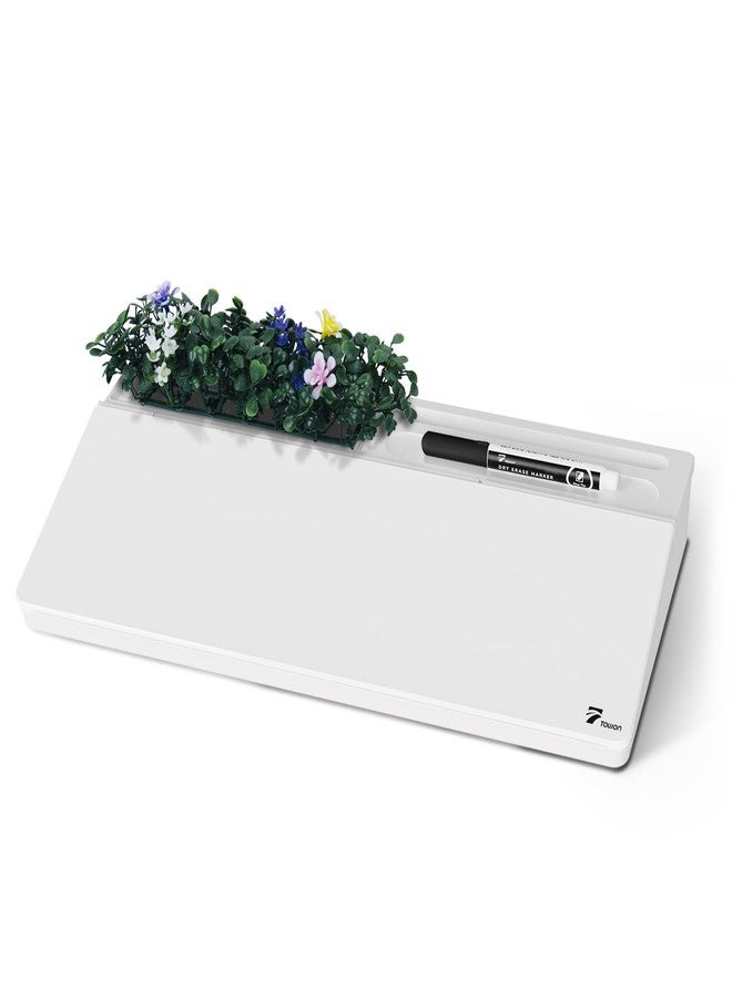 TOWON Glass Small Desktop Whiteboard with Artificial Potted Plant&Nano Incense Stone Aromatic,Dry Erase Board For Desk Notes,Desktop Whiteboard Notepad Dry Erase with Organizer For Home Office Décor - Image 2