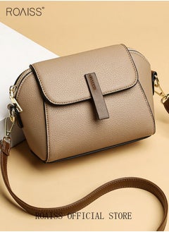 roaiss Women's New Fashion Bags Soft Leather Simple Classic Crossbody Bag Double Layer Compartment Magnetic Closure Handbag Shell Bag  - Image 3