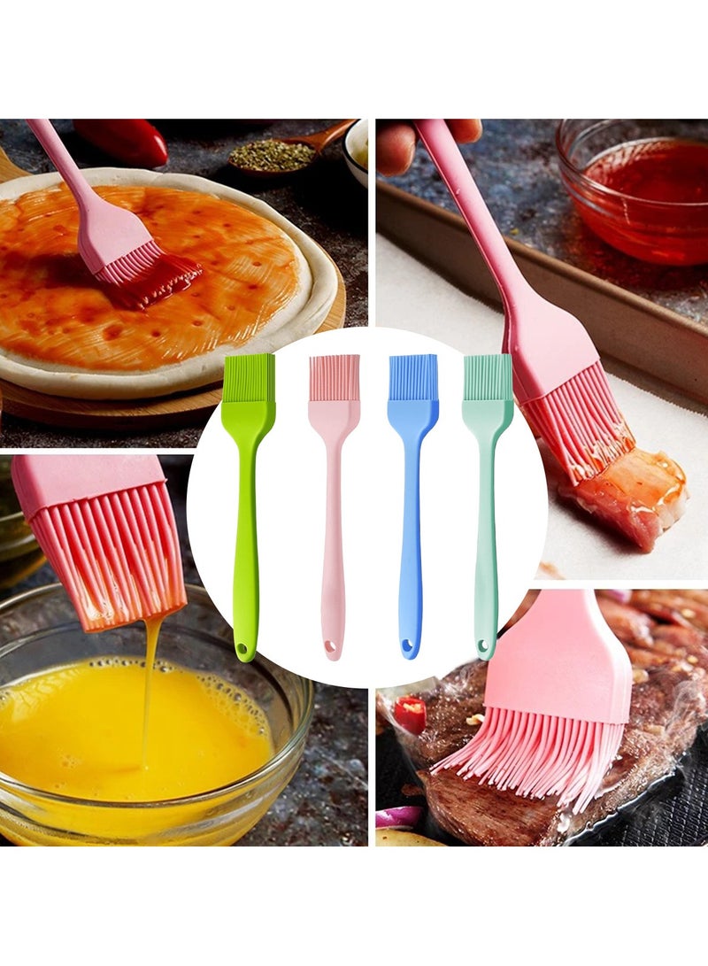 ACYYH Silicone Pastry Brush 4 Pcs, Heat Resistant Basting Brush Set for Baking, BBQ Grill, Kitchen Cooking Barbecue Brush Multicolor 8.2 Inch Long - Image 3