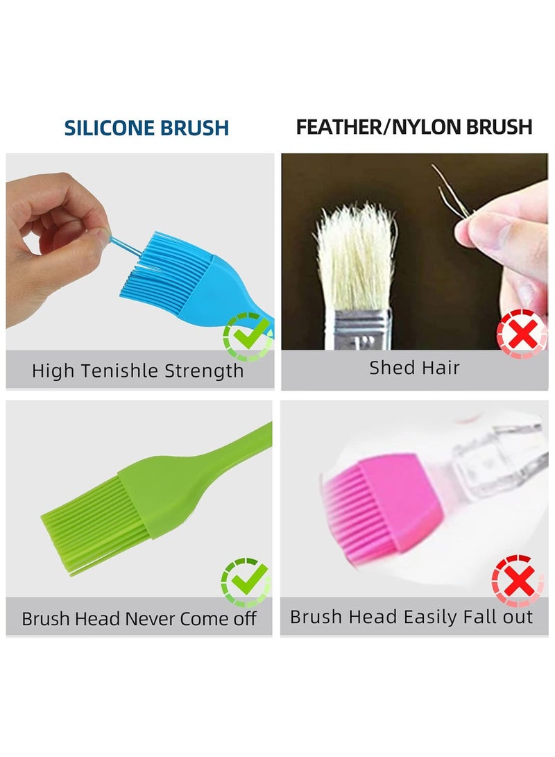ACYYH Silicone Pastry Brush 4 Pcs, Heat Resistant Basting Brush Set for Baking, BBQ Grill, Kitchen Cooking Barbecue Brush Multicolor 8.2 Inch Long - Image 5