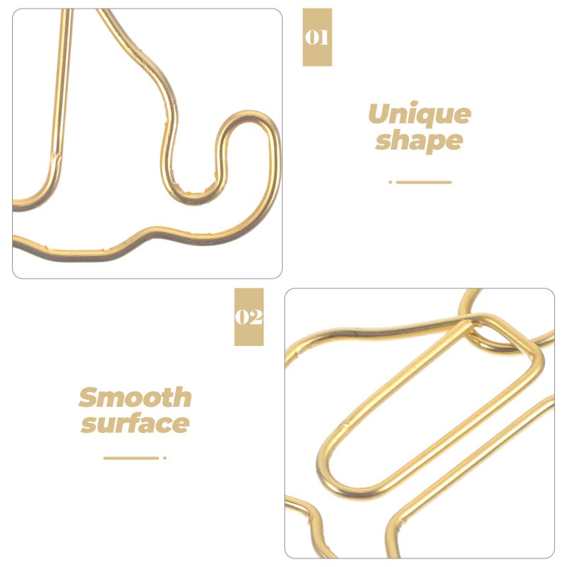 Gold Dog Shaped Paper Clips 50pcs Metal Decorative Clips For Office School Supplies - Image 4