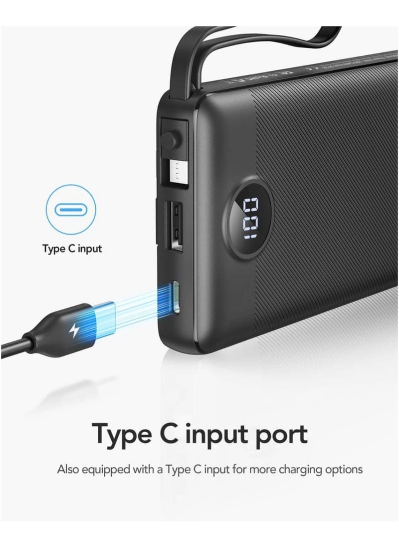 VEGER VEGER Portable Charger with Built in Cables 20000mAh LED Display Li-Polymer with Built-in 4 Cables VP-2059  - Image 3