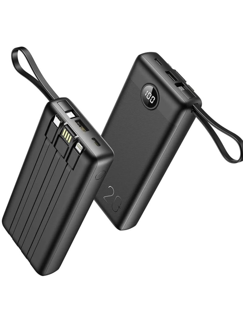VEGER VEGER Portable Charger with Built in Cables 20000mAh LED Display Li-Polymer with Built-in 4 Cables VP-2059  - Image 4