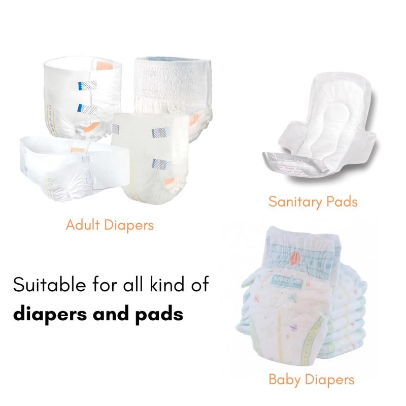 MIDASTRA Leakproof Diaper & Sanitary Napkin Disposal Bags – Hygienic, Odor-Free, Eco-Friendly Waste Bags for Safe Disposal-100pcs - Image 3