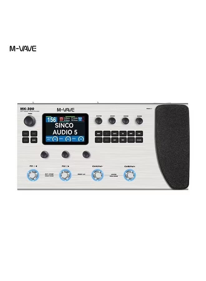 M-VAVE Electric Guitar/Bass Multi-Function Integrated Effector Rechargeable Built-in Drum Machine Phrase Loop Module Pedal - Image 1