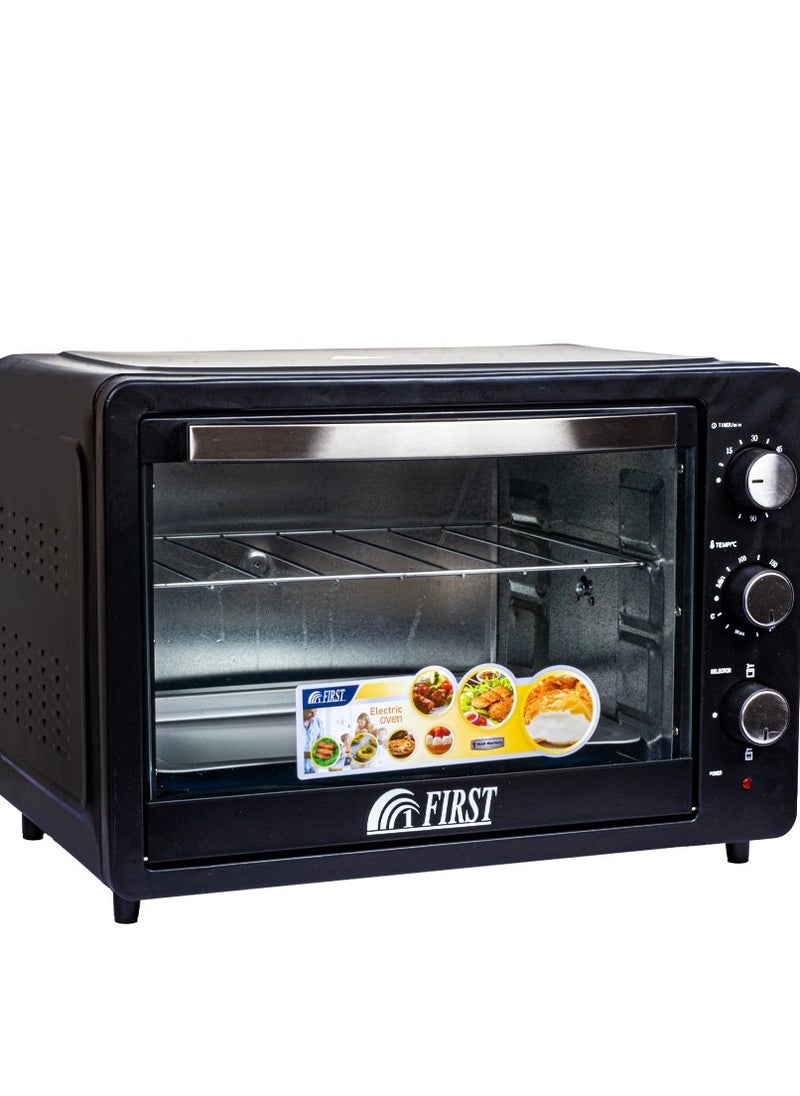 FIRST 1 Electric Oven With Grill And Tray, 50 Liters, Stainless Steel  - Image 1