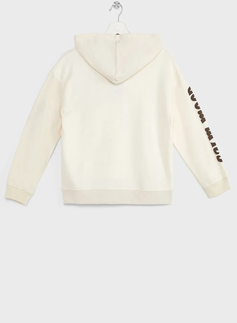 Ripples Girls Slogan Printing Hoodie With Pocket