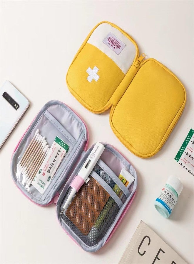 Jipemtra Red First Aid Bag Empty 1st Aid Bag Section Dividers Medical Travel Case Emergency First Responder Storage Compact Medicine Bag for Car Home Office Kitchen Sport Outdoors (Yellow) - Image 2