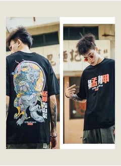 NIBEMINENT Cartoon Printed T-Shirt Black/Yellow/Grey  - Image 5