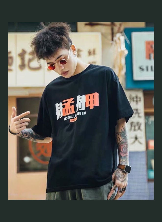 NIBEMINENT Cartoon Printed T-Shirt Black/Yellow/Grey  - Image 3