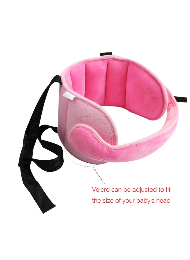 وسادة نوم ثابتة لرأس الطفل تدعم رأس الطفل لحماية رقبة الأطفال في السيارة ومسند رأس للأطفال قابل للتعديل - وردي - Image 3