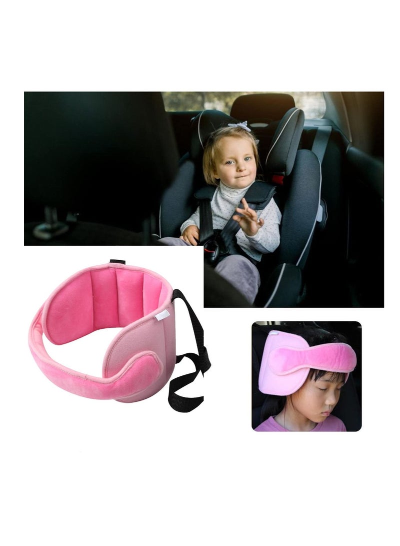 وسادة نوم ثابتة لرأس الطفل تدعم رأس الطفل لحماية رقبة الأطفال في السيارة ومسند رأس للأطفال قابل للتعديل - وردي - Image 2