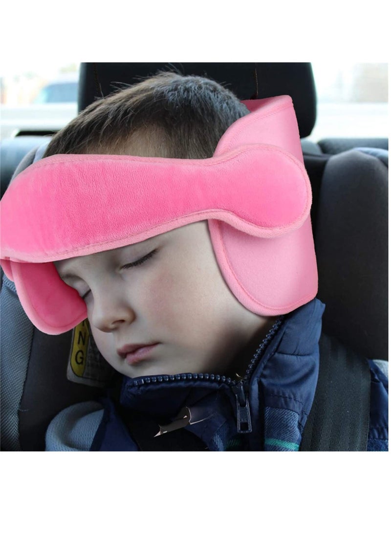 وسادة نوم ثابتة لرأس الطفل تدعم رأس الطفل لحماية رقبة الأطفال في السيارة ومسند رأس للأطفال قابل للتعديل - وردي - Image 1