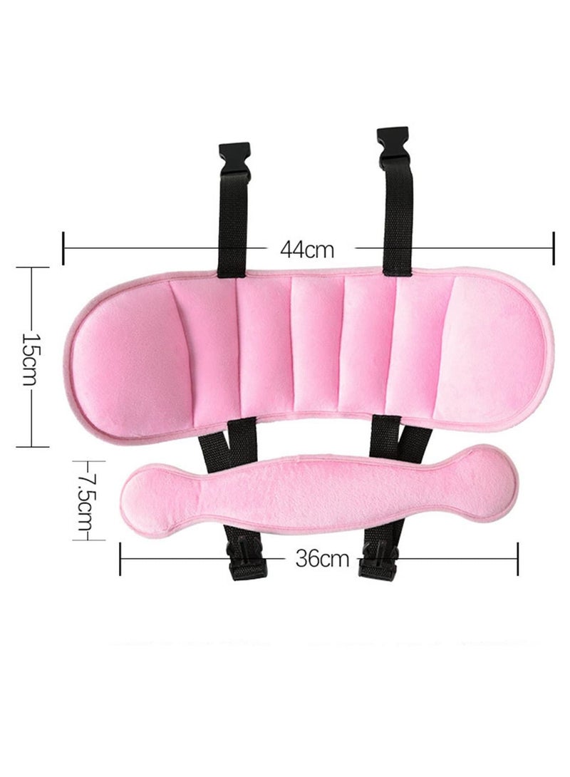 وسادة نوم ثابتة لرأس الطفل تدعم رأس الطفل لحماية رقبة الأطفال في السيارة ومسند رأس للأطفال قابل للتعديل - وردي - Image 5