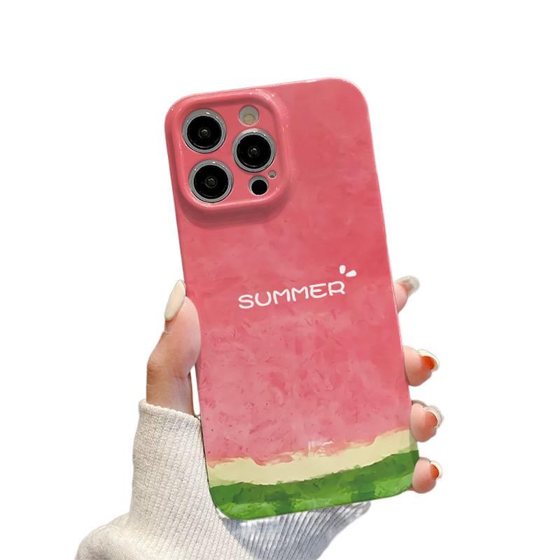 غطاء واقي، Watermelon Red، PC أسلوب منعش، مقاوم للصدمات لـ iPhone 12 Pro باللون الأحمر للمكتب المنزلي للتنقل اليومي للاستخدام العملي - Image 1