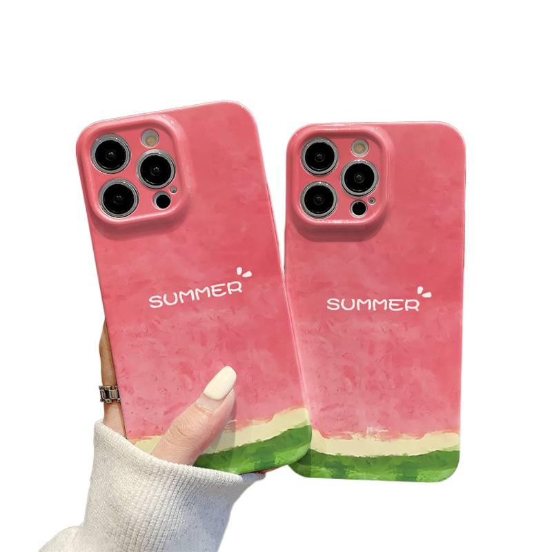 غطاء واقي، Watermelon Red، PC أسلوب منعش، مقاوم للصدمات لـ iPhone 12 Pro باللون الأحمر للمكتب المنزلي للتنقل اليومي للاستخدام العملي - Image 3