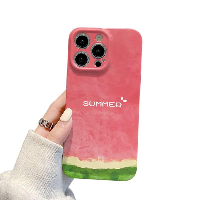 غطاء واقي، Watermelon Red، PC أسلوب منعش، مقاوم للصدمات لـ iPhone 12 Pro باللون الأحمر للمكتب المنزلي للتنقل اليومي للاستخدام العملي - Image 2