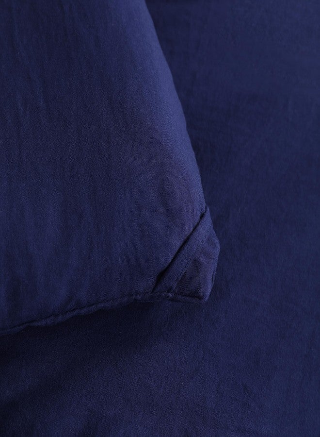 NTBAY Twin Comforter Set with Sheets, 5 Pieces Soft and Breathable Bedding Set, Bed in a Bag, Down Alternative Comforter Set Solid Color All Season, Kids Bedding Set, Navy Blue - Image 5