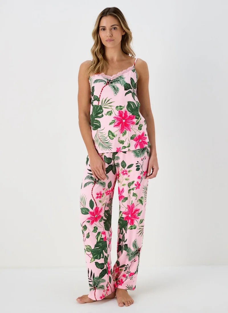 Matalan Pink Pantext Cami Set