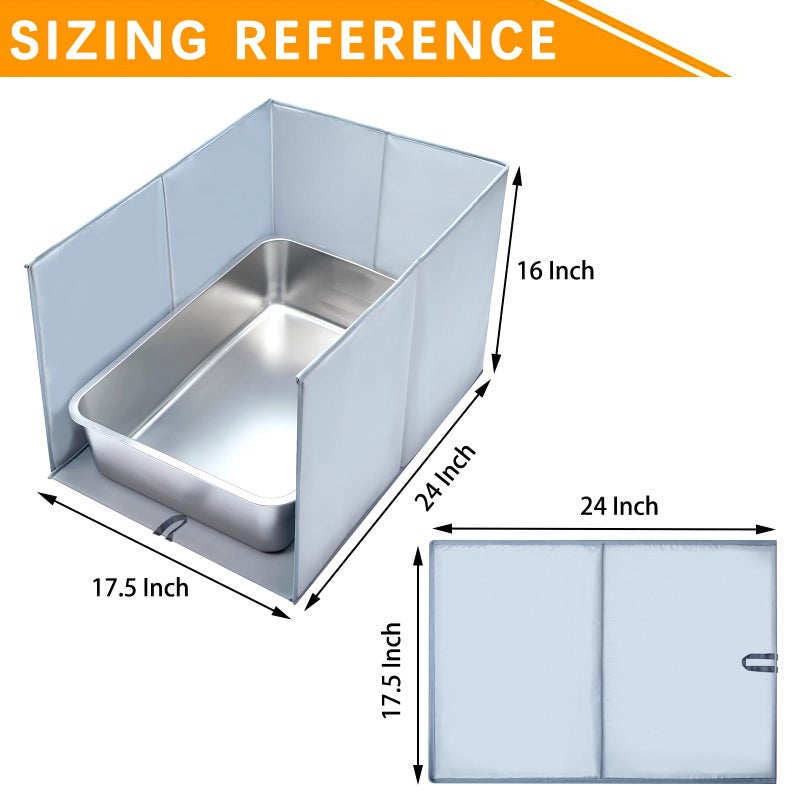 THINMUHAND Cat Litter Box Enclosure with Splash Guard & Anti-Leak Design â€“ Large Litter Pan Shield, Cat Litter Mat Removable & Easy-Clean Surfaces (Size : 24"LÃ—17.5"WÃ—16"H) - Image 2