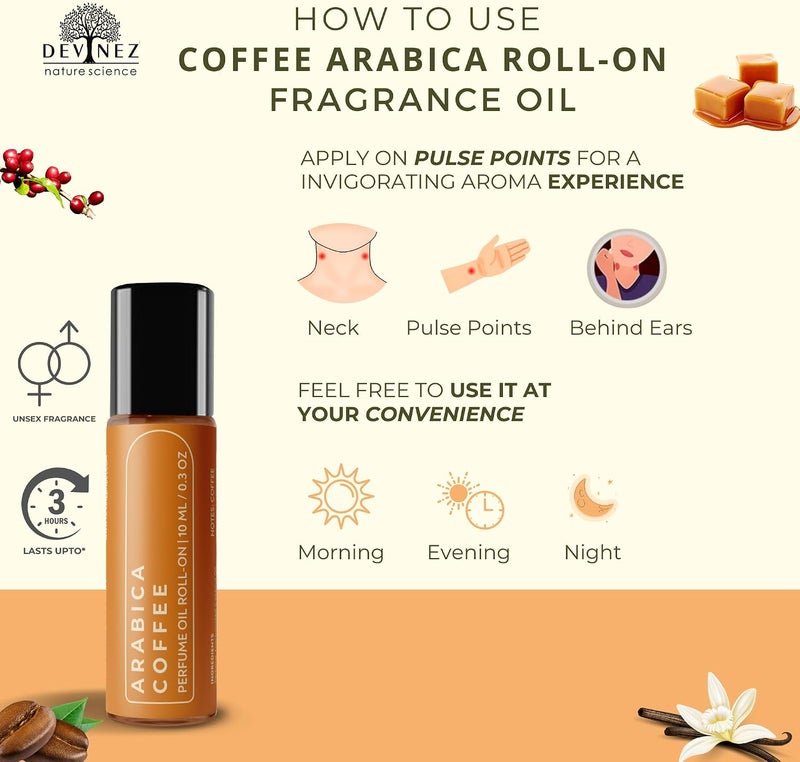 Devinez Arabica Coffee Perfume Oil Roll-On 10 ml (Pack of 1)- Pocket Perfume, Long-Lasting Scent (IFRA Certified) - Image 4
