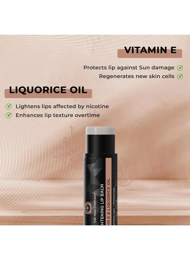 The Man Company  Lightening Lip Balm for Dry, Chapped, Dark and Smoky Lips - Pack of 2 | Moisturizes, Nourishes & Soften Lips with the power of Vitamin E, Coconut & Olive Oil  | Best Price UAE
