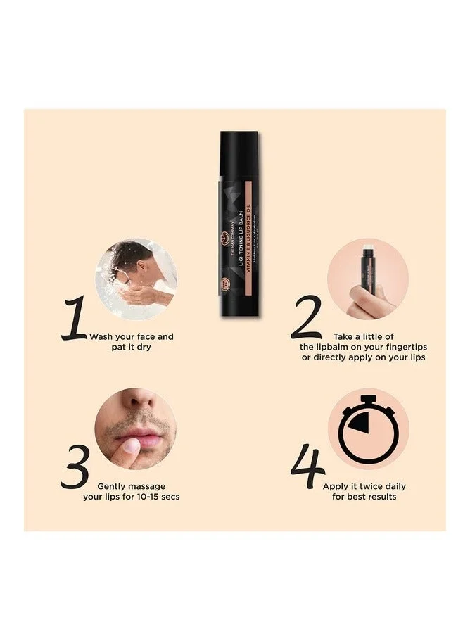 The Man Company  Lightening Lip Balm for Dry, Chapped, Dark and Smoky Lips - Pack of 2 | Moisturizes, Nourishes & Soften Lips with the power of Vitamin E, Coconut & Olive Oil  | Best Price UAE