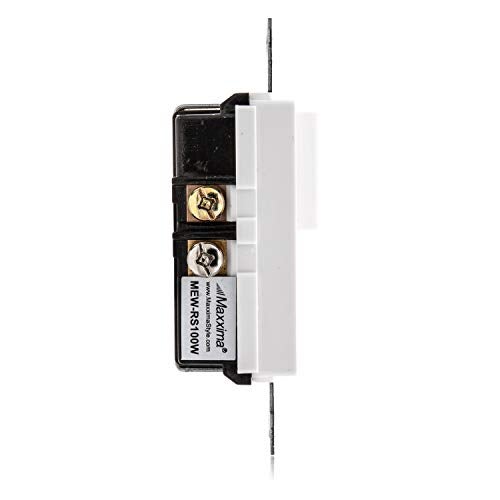 Maxxima Combination Rocker Light Switch and Outlet - Single Pole White Decor Combo Style Receptacle, Wall Plates Included, UL Listed, 15A / 120V AC - 2 Pack - Image 5