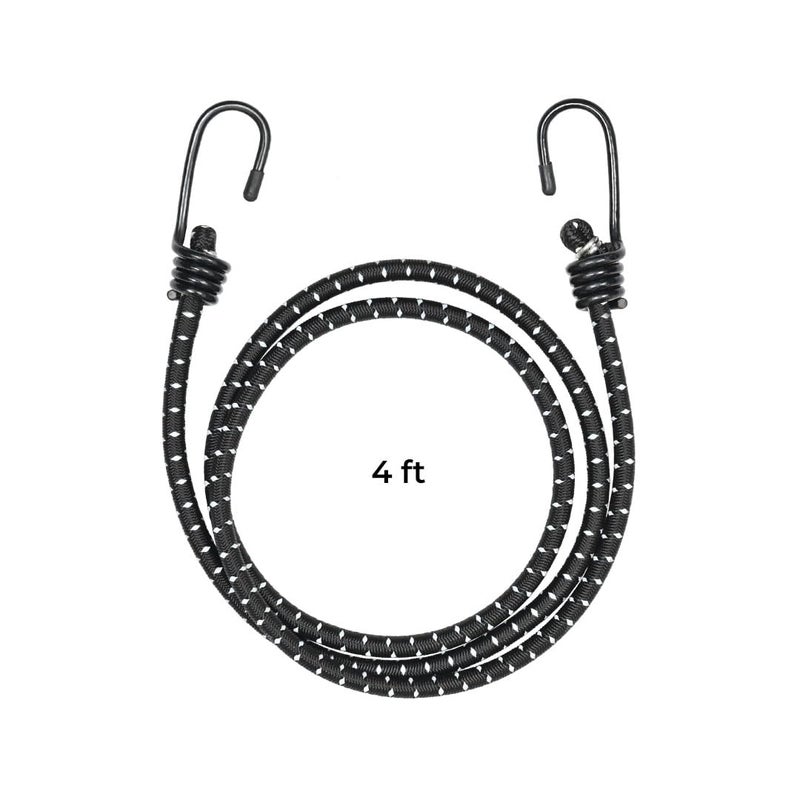 ViaTerra Reflective Bungee Cord for Bike Luggage with Hooks Durable Bike Rope and Luggage Tie Down Perfect Bungee Cord and Luggage Rope for Bikers 4 Ft - Image 1