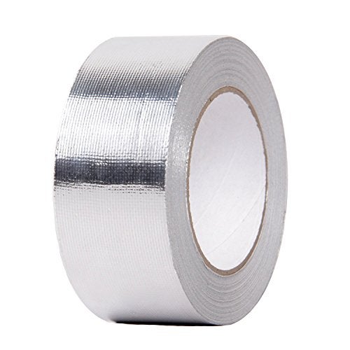 HiwowSport Fiberglass Aluminized Foil Heat Shield Thermal Barrier Adhesive Backed Heat Reflective Tape 2" x 82' Roll Silver - Image 1