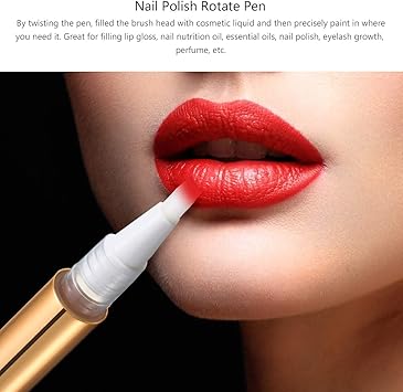 Lurrose 5pcs 3ml Empty Nail Oil Twist Pen Bright Gold Nail Polish Pens Disposable Cosmetic Container Lip Gloss Brush Eyelash Growth Liquid Tube for Women Girls - Image 4