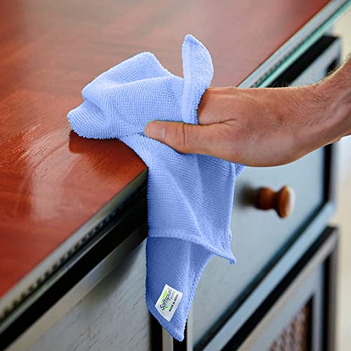 SOFTSPUN Microfiber Cleaning Cloths, 3pcs 30x30cms 340GSM Sky Blue! Highly Absorbent, Lint and Streak Free, Multi -Purpose Wash Cloth for Kitchen, Car, Window, Stainless Steel, Silverware. - Image 4