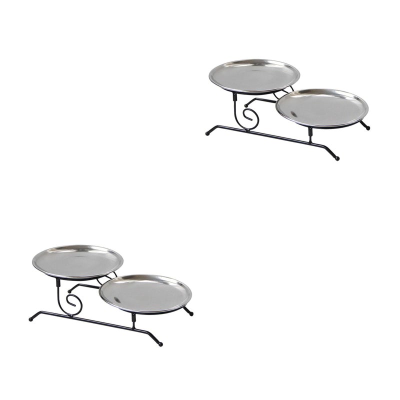2 pcs Double-layer Cake Stand Detachable Cake Tray Fruit Stand Dessert Tray - Image 1
