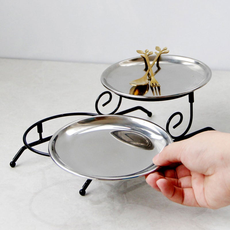 2 pcs Double-layer Cake Stand Detachable Cake Tray Fruit Stand Dessert Tray - Image 3