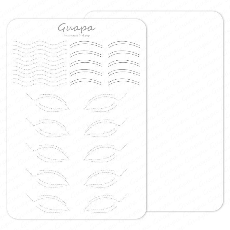 MARLLOGIVA 2pcs White Permanent Makeup Practice Eyeliner Skin Silicone Latex Eyes Silicone Practice Mat Template for Precision Training (White Skin) - Image 1