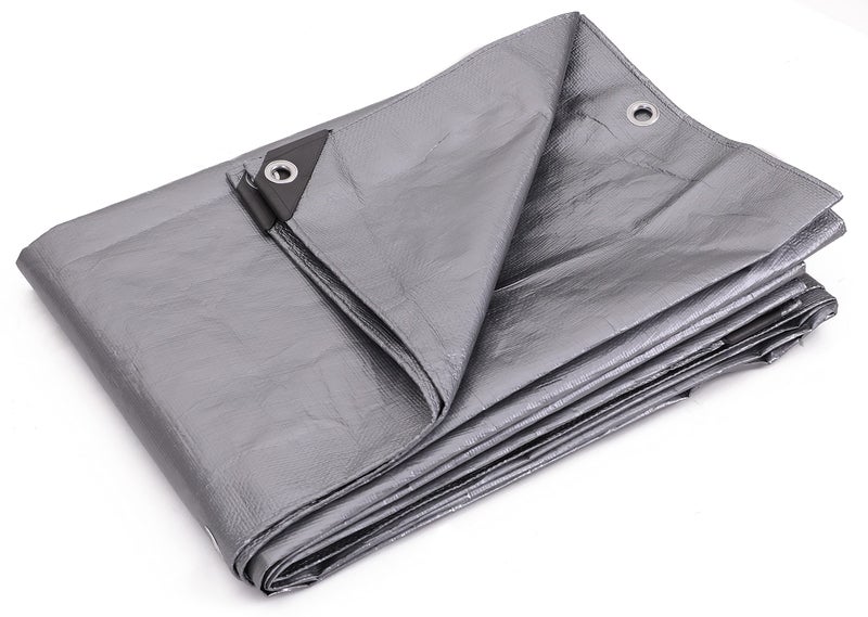 Kotap غطاء كوتاب 14 × 20 قدم. حماية/تغطية ثقيلة، نسج متفوق لطول العمر، 10 ميل متعدد الاستخدامات، مقاوم للماء، TRS-1420، فضي (عبوة واحدة) - Image 2