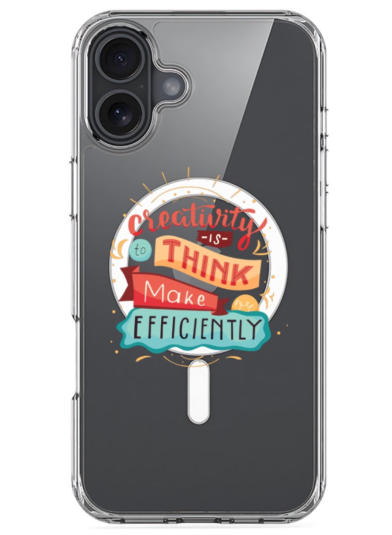Theodor iPhone 16 Plus Magsafe Magnetic Case for iPhone Compatible with Wireless Charging, Shockproof Phone Bumper Cover - creativity is to think - Image 1