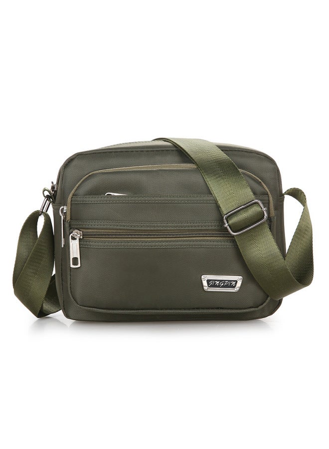 【Six Zipper Bag】 Multi-layer Small Bag Men's Bag Crossbody Bag Business Bag Collection Wallet Men's Waterproof Shoulder Bag-Color:Six Layer Zipper Green - Image 1