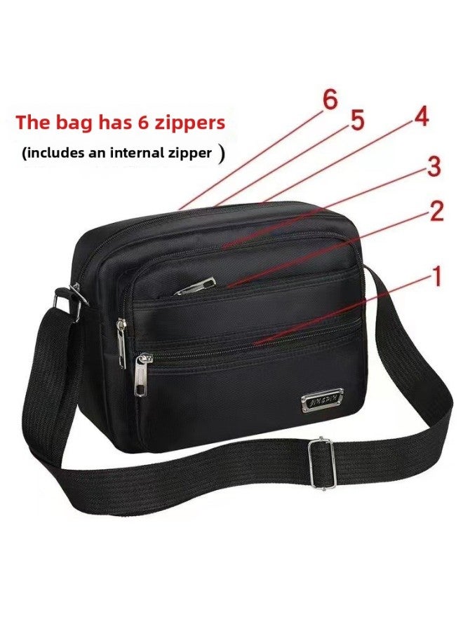 【Six Zipper Bag】 Multi-layer Small Bag Men's Bag Crossbody Bag Business Bag Collection Wallet Men's Waterproof Shoulder Bag-Color:Six Layer Zipper Green - Image 2