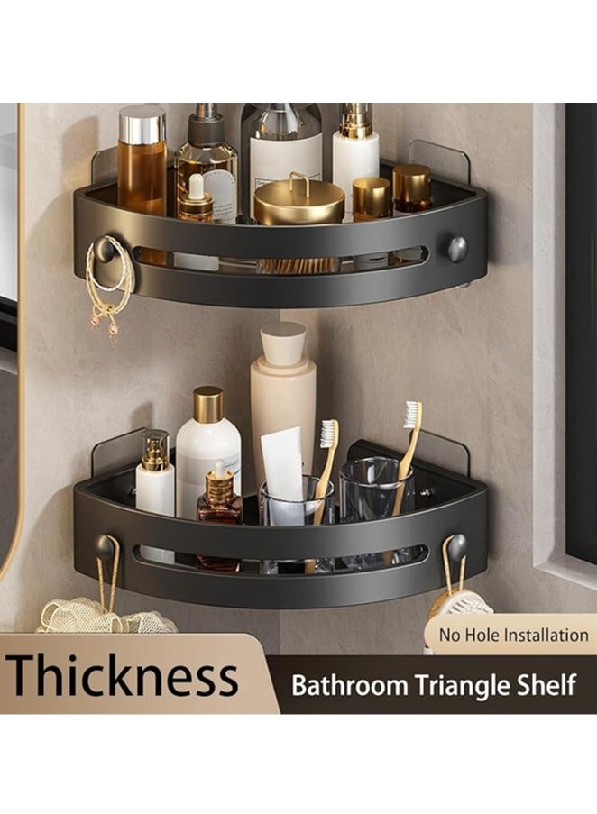 عام منظم دش زاوي، رف دش متعدد الوظائف، رف حمام مزود بأنبوب تصريف مجوف، رف دش، رف دش مضاد للصدأ للبانيو، ملحقات. - Image 2