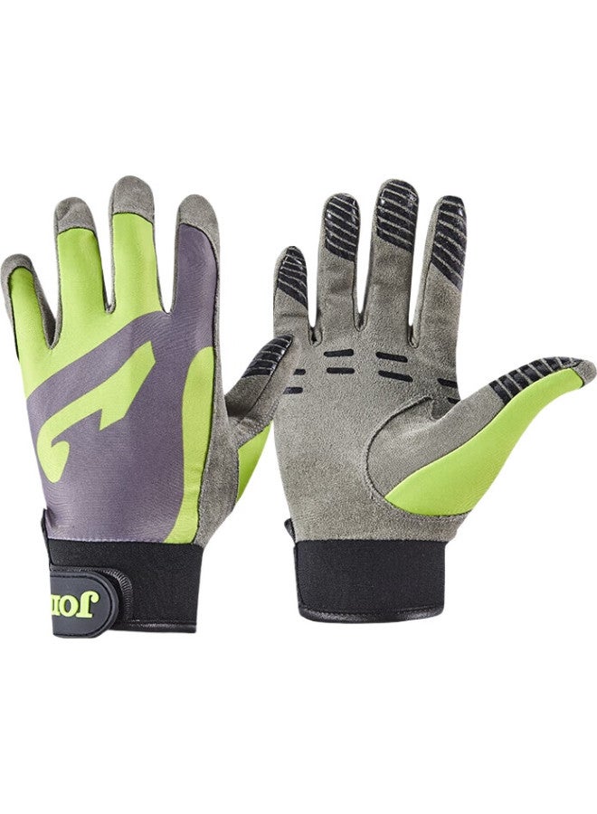 Joma Frisbee Gloves For Men And Women, Full-Finger Professional Extreme Outdoor Anti-Callus Non-Slip Training Sports Gloves, Green-Gray, M - Image 1