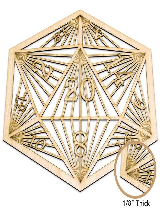 Fourth Level Manufacturing Fourth Level MFG 12" D20 Wood Wall Art, DND Artwork 2D 20-Sided Dungeon Die, Hanging Home Decor,Dungeon and Dragons, Board Game Art - Image 3