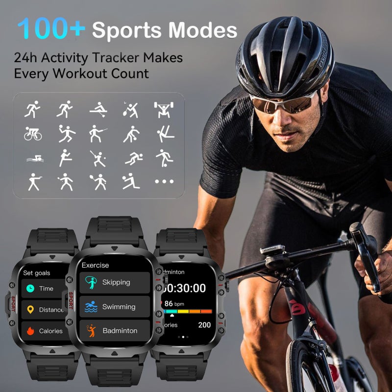Smart Watch Bracelet: Khaki, VC30F Heart Rate Monitor, BT 5.2 Call Function - 45-Day Long Standby, IP68 Waterproof Smart Bracelet for Android Phones, Men, Women Fitness & Daily Use - Image 5